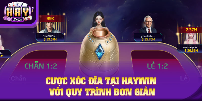 Cược Xóc Đĩa tại HAYWIN với quy trình đơn giản